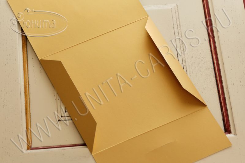 КВАДРАТ-Конверт из золотой дизайнерской бумаги 300 гр 03-3055Ksir