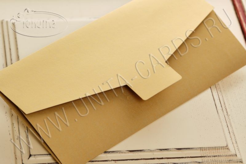 ЕВРО-Конверт из золотой дизайнерской бумаги 250 гр 03-3053E_maj_g