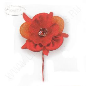 18384 Цветок со сртазой красный